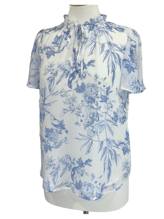 cupcakes & cashmere Tops - Cupcakes and Cashmere blue toile blouse